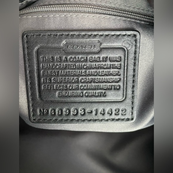 EUC,  Coach Black Fabric, Signature C with Black Leather Accents - Picture 8 of 8